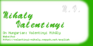 mihaly valentinyi business card