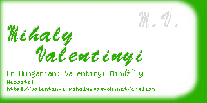 mihaly valentinyi business card